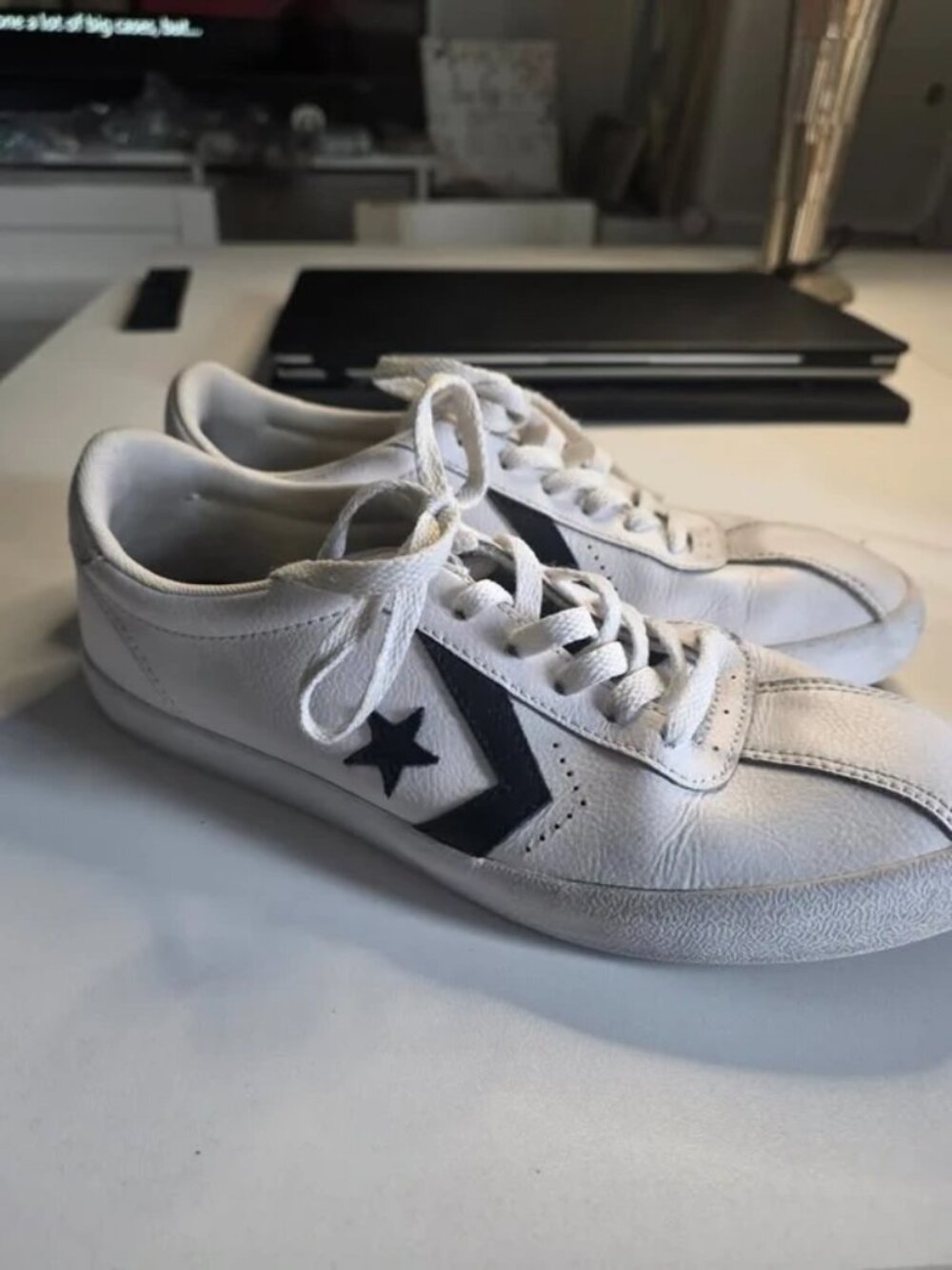 Converse Breakpoint Ox White Leather Low Top Sneakers Men’s 6 Women’s 8